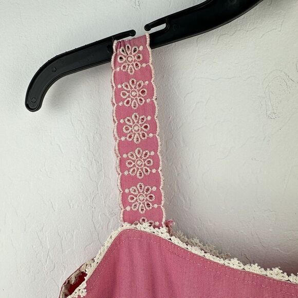 Vintage‎ Cynthia Steffe Pink Sleeveless Dress Size M Lined Slip Zip USA Crochet - Picture 4 of 12